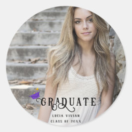 Moderner Kalligrafie-Foto-Abschluss Runder Aufkleber