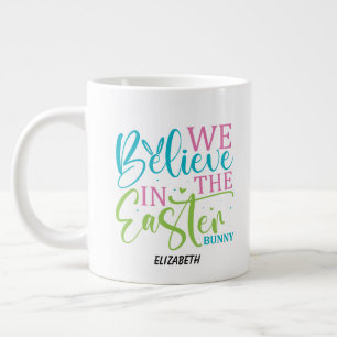 Moderner Kalligrafie-Osterhasen-Becher Jumbo-Tasse