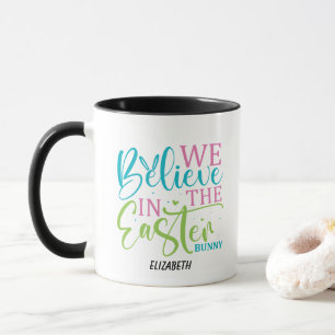 Moderner Kalligrafie-Osterhasen-Becher Tasse