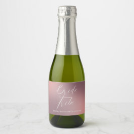 Moderner Kalligrafie-Pink-Junggeselinnen-Abschied Schaumweinetikett