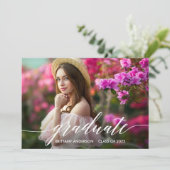 Moderner Kalligrafie-Script-Foto-Abschluss Ankündigung (Stehend Vorderseite)