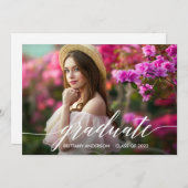 Moderner Kalligrafie-Script-Foto-Abschluss Ankündigung (Vorne/Hinten)