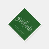 Moderner Kalligrafie Script Green Abschluss Serviette (Ecke)