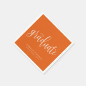Moderner Kalligrafie-Script-Orange-Abschluss Serviette (Ecke)