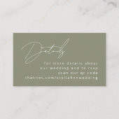 Moderner Kalligrafie-Skala - Grüne Details QR-Code Begleitkarte (Vorderseite)