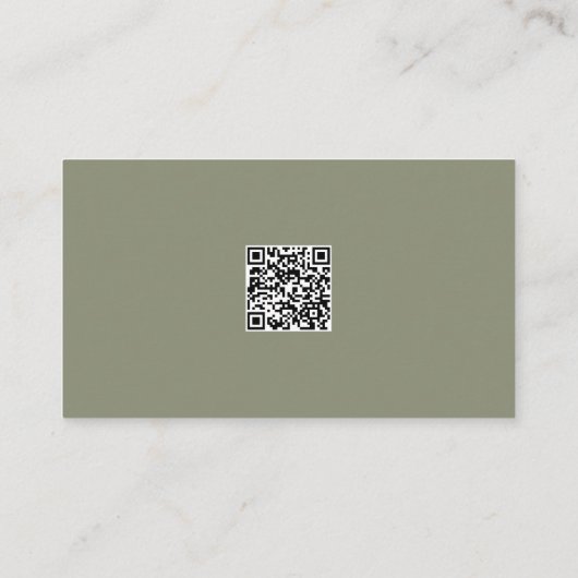 Moderner Kalligrafie-Skala - Grüne Details QR-Code Begleitkarte (Rückseite)