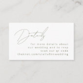 Moderner Kalligrafie-Skala - Grüne Details QR-Code Begleitkarte (Vorderseite)