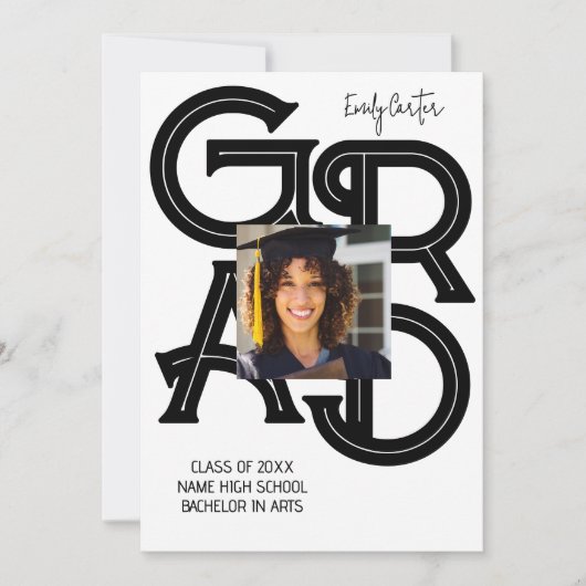 Moderner kalligrafischer Abschluss Einladung (Vorderseite)