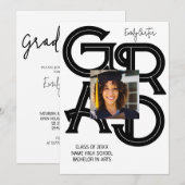 Moderner kalligrafischer Abschluss Einladung (Vorne/Hinten)