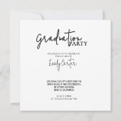 Moderner kalligrafischer Abschluss Einladung (Rückseite)