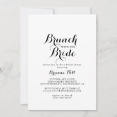 Moderner Kalligraphie-Brunch mit Brautdusche Einladung (Vorderseite)