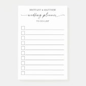 Moderner Kalligraphie-Tinte-Hochzeitsplaner für di Post-it Klebezettel (Vorderseite)