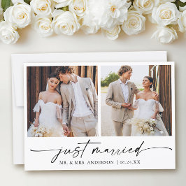 Moderner Kalligraphie-Tintenpatronen 2 Fotos Hochz Ankündigung