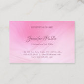 Moderner Kalligraphiename Elegante rosa Vorlage Visitenkarte (Rückseite)