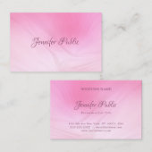 Moderner Kalligraphiename Elegante rosa Vorlage Visitenkarte (Vorne/Hinten)