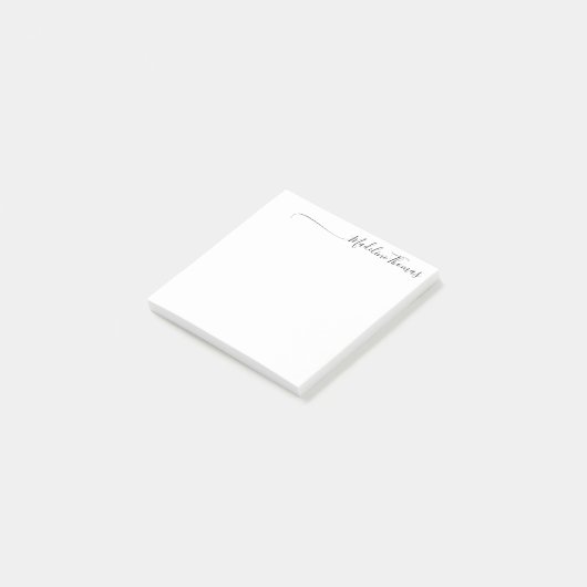 Moderner Kalligraphieskriptname Post-it Klebezettel (angewinkelt)