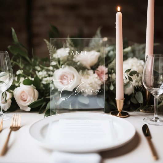 Moderner Kalligraphietisch Eleven Tischnummer Fensteraufkleber