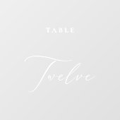 Moderner Kalligraphietisch Zwölf Tischnummern Fensteraufkleber (Blatt)