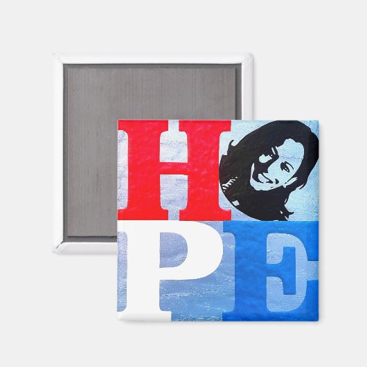 Moderner Kamala Harris HOPE Designmagnet Magnet (Vorderseite/Rückseite)
