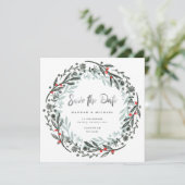 Moderner Kaminurlaub Save the Date Karte (Stehend Vorderseite)