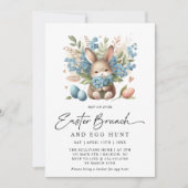 Moderner Kaninchen Frühlingsbrunch Einladung (Vorderseite)