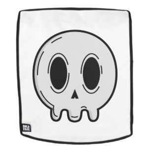 Moderner Kantiger Totenkopf Grafik Weiß Minimalist Rucksack