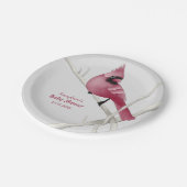 Moderner Kardinal Bird Pappteller (Schrägansicht)