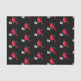 Moderner Kardinal Bird Red Schwarz-weiß Holiday Seidenpapier