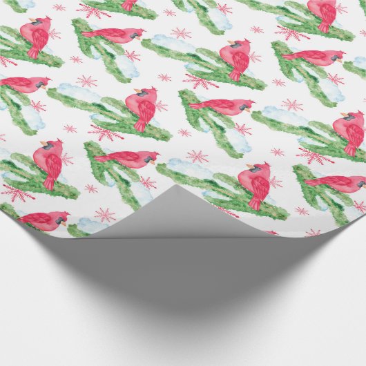 Moderner Kardinal Deep Pink Geschenkpapier (Ecke)