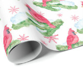 Moderner Kardinal Deep Pink Geschenkpapier (Rolleneckpunkt)