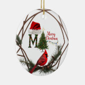 Moderner Kardinal Woodland Keramik Star Ornament (Rechts)