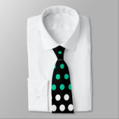 Moderner karibischer Grün- und Weißpolka-Dot Krawatte (Gebunden)