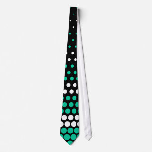Moderner karibischer Grün- und Weißpolka-Dot Krawatte