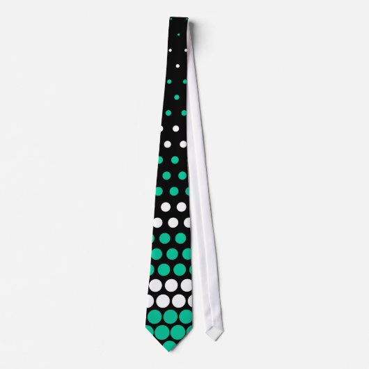 Moderner karibischer Grün- und Weißpolka-Dot Krawatte (Vorderseite)