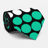 Moderner karibischer Grün- und Weißpolka-Dot Krawatte (Gerollt)