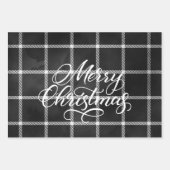 Moderner Karierter Gingham Frohe Weihnachtsfeierta Geschenkpapier Set (Vorderseite 2)