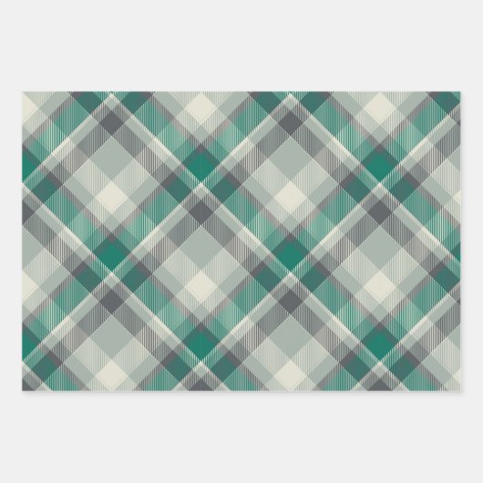 Moderner Karierter Gingham Frohe Weihnachtsfeierta Geschenkpapier Set (Vorderseite 2)