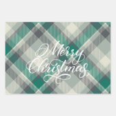 Moderner Karierter Gingham Frohe Weihnachtsfeierta Geschenkpapier Set (Vorderseite 2)