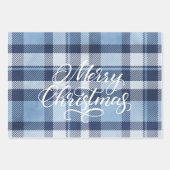 Moderner Karierter Gingham Frohe Weihnachtsfeierta Geschenkpapier Set (Vorderseite 2)
