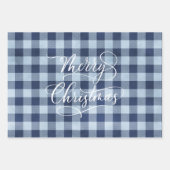 Moderner Karierter Gingham Frohe Weihnachtsfeierta Geschenkpapier Set (Vorderseite)
