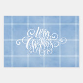 Moderner Karierter Gingham Frohe Weihnachtsfeierta Geschenkpapier Set (Vorderseite 3)