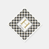 Moderner Karierter Karo mit Goldakzenten, Mit Mono Serviette (Ecke)