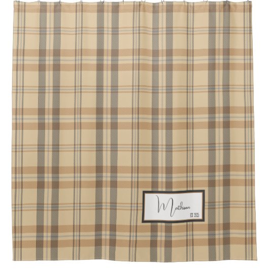 Moderner Karierter Pariser Duschvorhang (Vorderseite)