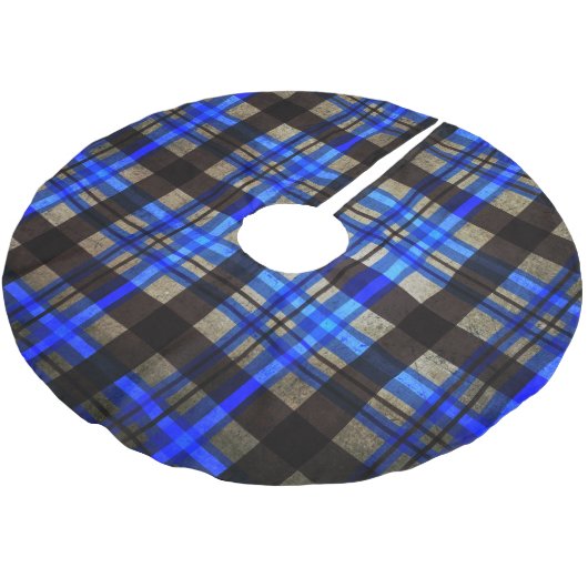 Moderner Karierter Tartan Weihnachtsbaum Dekoriere Polyester Weihnachtsbaumdecke (Schrägansicht)