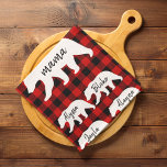 Moderner Karierter und weißer Mama-Bär Geschirrtuch<br><div class="desc">Bestes Personalisiertes Geschenk für Mütter Tag,  Weihnachten,  Frauentag oder Mama Geburtstag. Überraschende Mama mit einem Geschenk,  das so Phantastisch ist wie sie.</div>