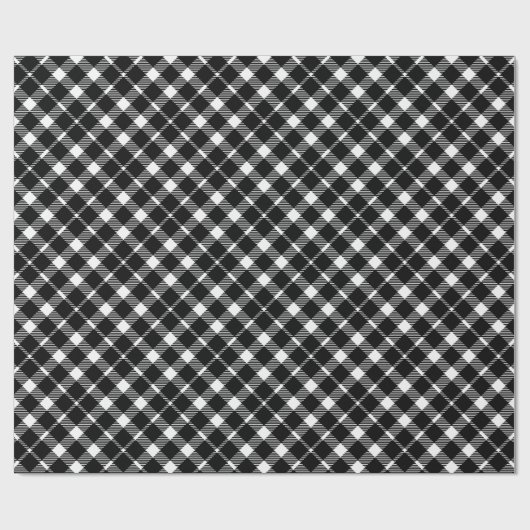 Moderner Karierter Urlaub in Schwarz und Weiß Geschenkpapier (Flach)