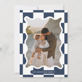 Moderner Karo mit glattem Rand - minimales Foto We Feiertagskarte