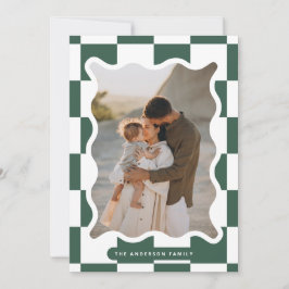 Moderner Karo mit glattem Rand - minimales Foto We Feiertagskarte