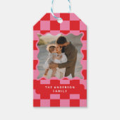 Moderner Karo mit glattem Rand - minimales Foto We Geschenkanhänger (Vorderseite)