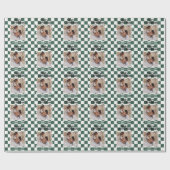 Moderner Karo mit glattem Rand - minimales Foto We Geschenkpapier (Flach)